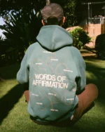 "Words of Affirmation" Oversized Lux Hoodie in Green