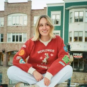 "Lovers Club" Crew Neck in Vintage Washed Red