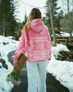 "Flower Shop" Oversized Lux Hoodie in Vintage Washed Pink