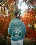 "Let's Go On An Adventure" Oversized Lux Hoodie in Pine Green