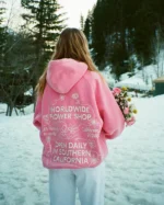 "Flower Shop" Oversized Lux Hoodie in Vintage Washed Pink