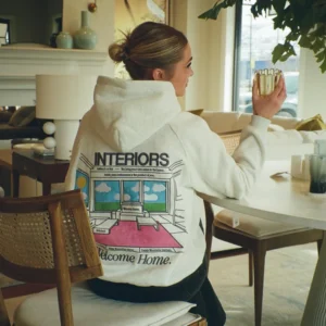 "Interiors" Oversized Lux Hoodie in Heather Gray