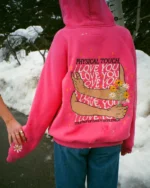 "Physical Touch" Oversized Lux Hoodie in Hot Pink