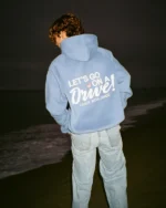 "Let's Go on a Drive" Oversized Lux Hoodie in Blue