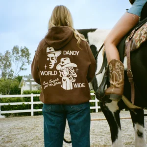 "Cowgirl" Oversized Lux Hoodie in Brown