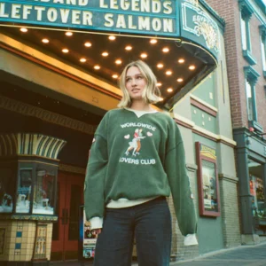 "Lovers Club" Crew Neck in Vintage Washed Green