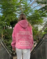 "Flower Shop" Oversized Lux Hoodie in Vintage Washed Pink