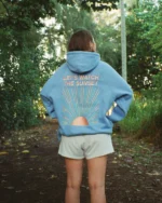 "Let's Watch the Sunset" Oversized Lux Hoodie in Blue