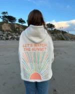 "Let's Watch the Sunset" Oversized Lux Hoodie in Heather Gray