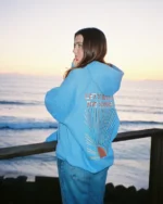 "Let's Watch the Sunset" Oversized Lux Hoodie in Blue