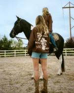 "Cowgirl" Oversized Lux Hoodie in Brown