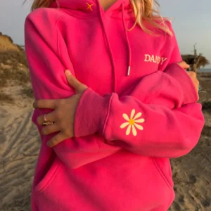 "Physical Touch" Oversized Lux Hoodie in Hot Pink