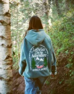 "Let's Go On An Adventure" Oversized Lux Hoodie in Pine Green