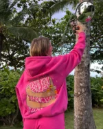 "Physical Touch" Oversized Lux Hoodie in Hot Pink