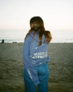 "Words of Affirmation" Oversized Lux Hoodie in Blue