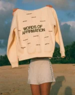 "Words of Affirmation" Oversized Lux Hoodie in Cream