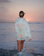 "Let's Watch the Sunset" Oversized Lux Hoodie in Heather Gray