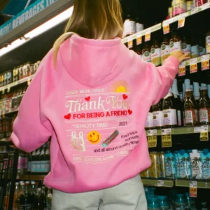 "Quality Time" Oversized Lux Hoodie in Pink