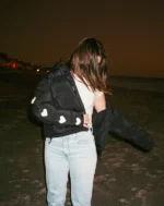 "Heart on My Sleeve" Puffer Jacket in Black