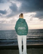 "Words of Affirmation" Oversized Lux Hoodie in Green