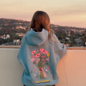 "Gift Giving" Oversized Lux Hoodie in Blue