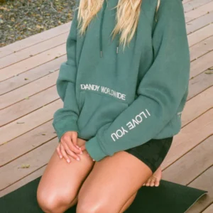 "Words of Affirmation" Oversized Lux Hoodie in Green