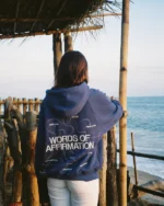 "Words of Affirmation" Oversized Lux Hoodie in Blue