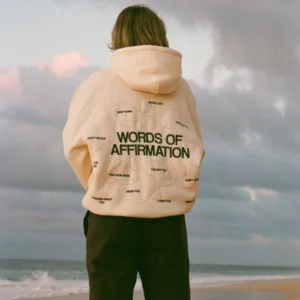 "Words of Affirmation" Oversized Lux Hoodie in Cream