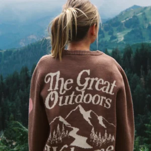 "The Great Outdoors" Knit Sweater in Brown